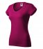 Fit V-neck tričko dámské, fuchsia red