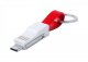 "Hedul" přívěšek na klíče s USB nabíjecím kabelem, červená